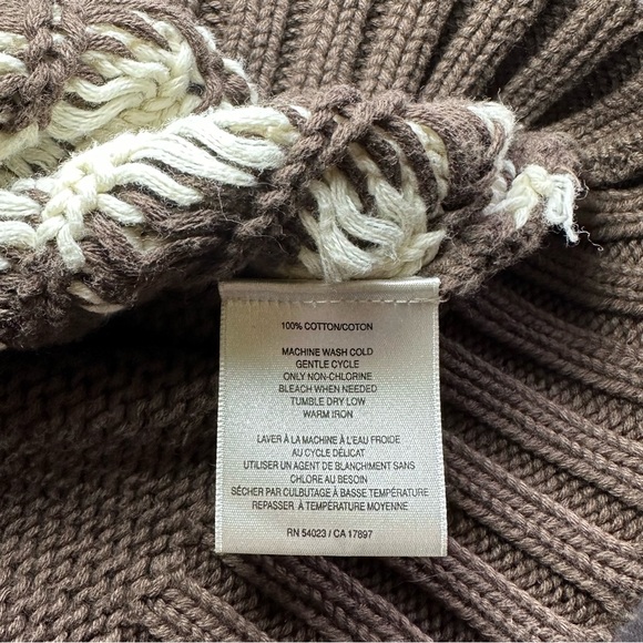 Vintage Old Navy Brown & Pink Knit Vest 100% Cotton - Picture 4 of 6